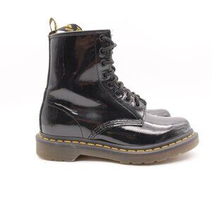 Dr. Martens Black Combat Boots with Glossy Finish